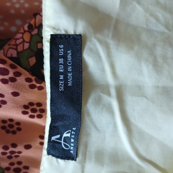 Anewsta Eyelet Embroidered Lined Cotton Blend Dress - Sz M, Bright Yellow - Picture 5 of 7